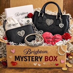 Brighton Black Handbag with Heart Accessories